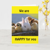 CARTE NOUS DISONS "FÉLICITATIONS" & NOUS ALLONS VOUS REG (Fleur jaune)