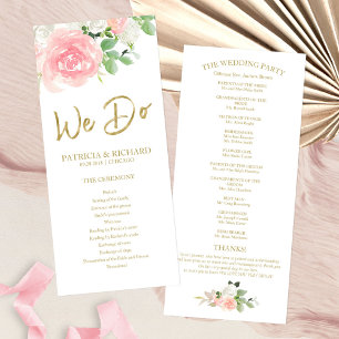 Carte Nous faisons des roses blush roses florales or pro