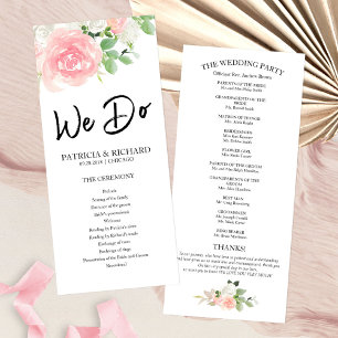 Carte Nous faisons des roses roses blush florales progra