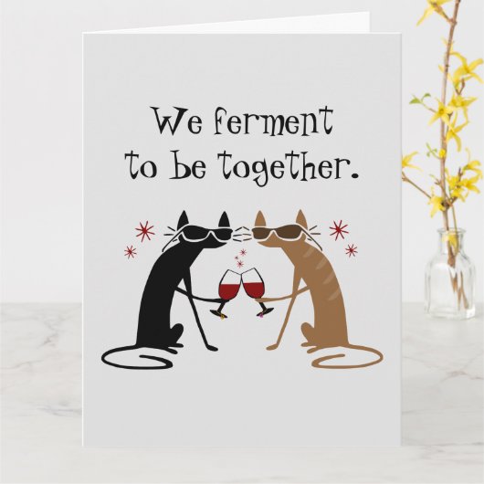 Carte Nous fermentons pour être ensemble Jeu de mots sur (Fleur jaune)
