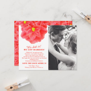 Carte Nous l'avons fait mariage camélia rouge fête de ma
