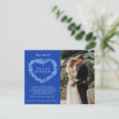 Carte Nous l'avons fait marié bleu oubli-me-pas mariage (Debout devant)