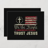 Carte Nous Le Peuple Confiance Jésus - USA Drapeau Chris (Devant / Derrière)