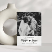 Carte nous nous sommes mariés noir et blanc mariage fair