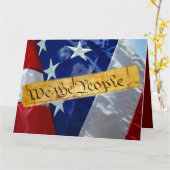 Carte Nous Peuple Constitution Américaine Et Drapeau (Fleur jaune)