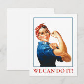 Carte Nous Pouvons Le Faire Rosie Riveter Femmes Power 2 (Devant / Derrière)