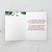 Carte Nous rêvons d'un Noël vert flamants roses (Intérieur)