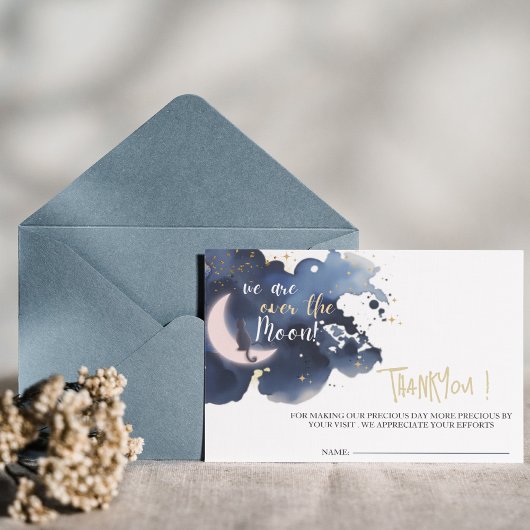 Carte Nous sommes au-dessus de la lune bébé lune douche 