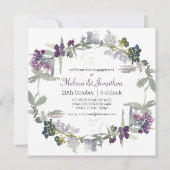 Carte Nous sommes Engaged Watercolor Fleurs sauvages Lav (Dos)