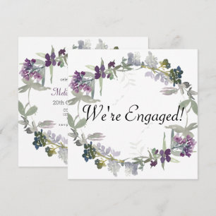 Carte Nous sommes fiancés Aquarelle Fleurs sauvages Lava