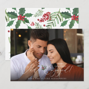 Carte Nous sommes fiancés Photo Ele Holly Berry Vacances