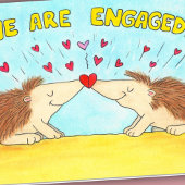 Carte Nous sommes fiancés ! salutation