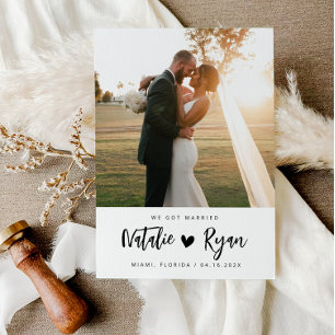 Carte nous sommes mariés mariage photo personnalisé fair