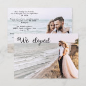 Carte Nous sommes partis en cachette moderne annonce de  (Devant / Derrière)