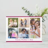 Carte Nous t'aimons Maman 5 Collage photo Paillettes ros (Debout devant)