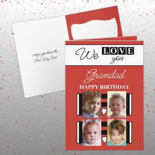 Carte Nous vous aimons grand 4 photo rouge anniversaire