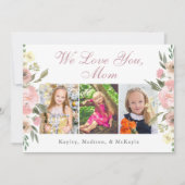 Carte Nous vous aimons Maman Photo Fleur Rose Fête des M (Devant)