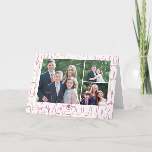 Carte Nous vous aimons, maman ! x3 (Devant)
