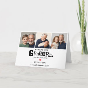 Carte Nous vous aimons Meilleur Grand-Père du Monde Phot