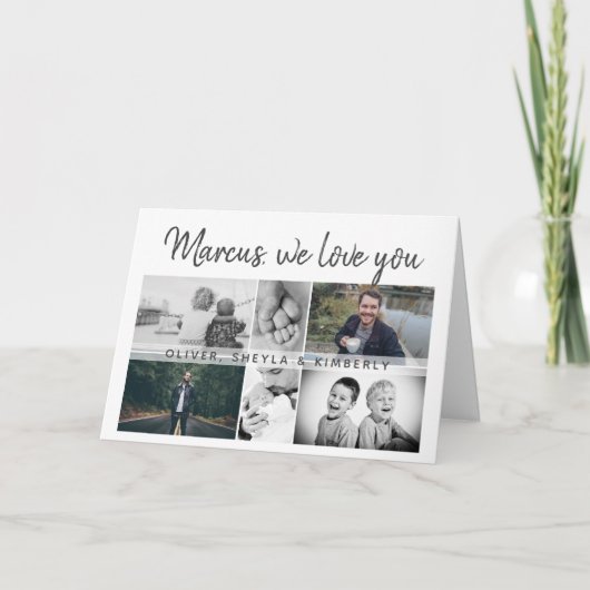 Carte Nous vous aimons Modern Script 6 Photo Collage (Devant)
