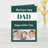 Carte Nous vous aimons Papa Fête des pères vert blanc ph (Fleur jaune)