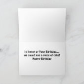 CARTE NOUS VOUS AVONS "SAUVÉ UN MORCEAU DE GÂTEAU" ANNIV (Intérieur)