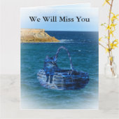 Carte Nous vous manquerons Chat Sea Adventure Bon Voyage (Fleur jaune)