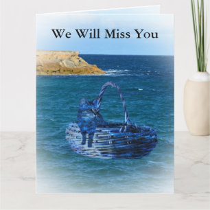 Carte Nous vous manquerons Chat Sea Adventure Bon Voyage