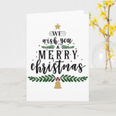 Carte Nous Vous Souhaitons Un Joyeux Noël (Fleur jaune)