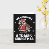 Carte Nous Vous Souhaitons Un Raccoon De Noël Trashy Ani (Fleur jaune)
