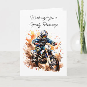 Carte Nous vous souhaitons une reprise rapide Motocros