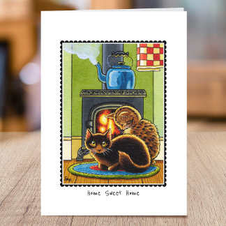 Carte Nouveau Accueil Cute Peinture Chat personnalisé pl