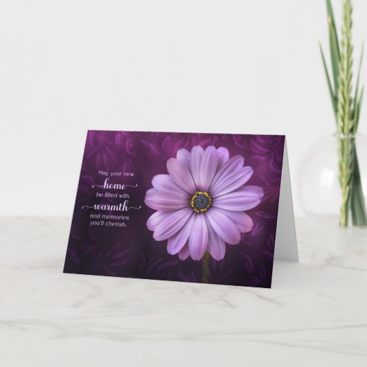 Carte Nouveau Accueil Félicitations Purple Daisy (Devant)