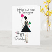 Carte NOUVEAU ADO "HEUREUX 13ème anniversaire" (Fleur jaune)