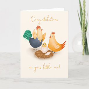 Carte Nouveau Baby Cute Baby Chick Félicitations Card