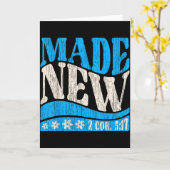 Carte Nouveau baptême chrétien 2 Cor 5_17 Garçon baptisé (Fleur jaune)