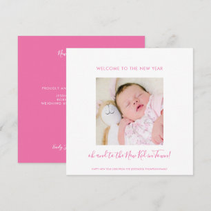 Carte Nouveau bébé amusant Joyeux Nouvel An Une photo ro