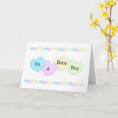 Carte Nouveau bébé bébé garçon personnalisé (Fleur jaune)