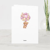 Carte Nouveau Bébé Bienvenue Dans Le Monde Ours Ballons  (Dos)