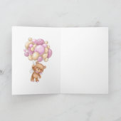 Carte Nouveau Bébé Bienvenue Dans Le Monde Ours Ballons  (Intérieur)