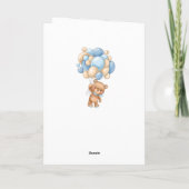 Carte Nouveau Bébé Bienvenue Dans Le Monde Ours Bleu Bal (Dos)