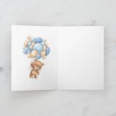 Carte Nouveau Bébé Bienvenue Dans Le Monde Ours Bleu Bal (Intérieur)