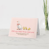 Carte Nouveau Bébé Canards Blush Pink Triplets Félicitat (Devant)