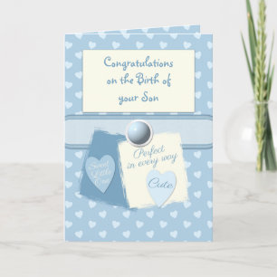 Carte Nouveau bébé félicitations bleu