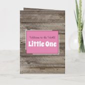 Carte Nouveau Bébé félicitations photo rose rustique (Dos)