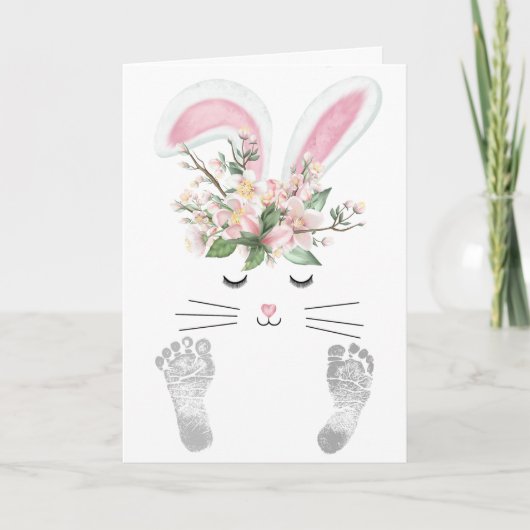 Carte Nouveau bébé fille lapin (Devant)