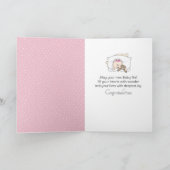 Carte Nouveau bébé fille lapin (Intérieur)