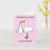 Carte Nouveau bébé fille pour un couple masculin (Fleur jaune)