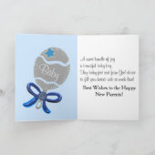 Carte Nouveau bébé garçon bébé pieds bleu Rattle (Intérieur)