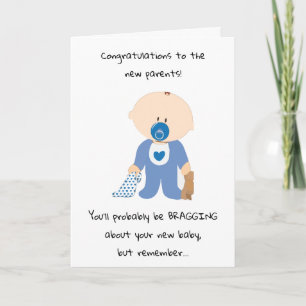 Carte Nouveau bébé garçon Changer le sujet Félicitations